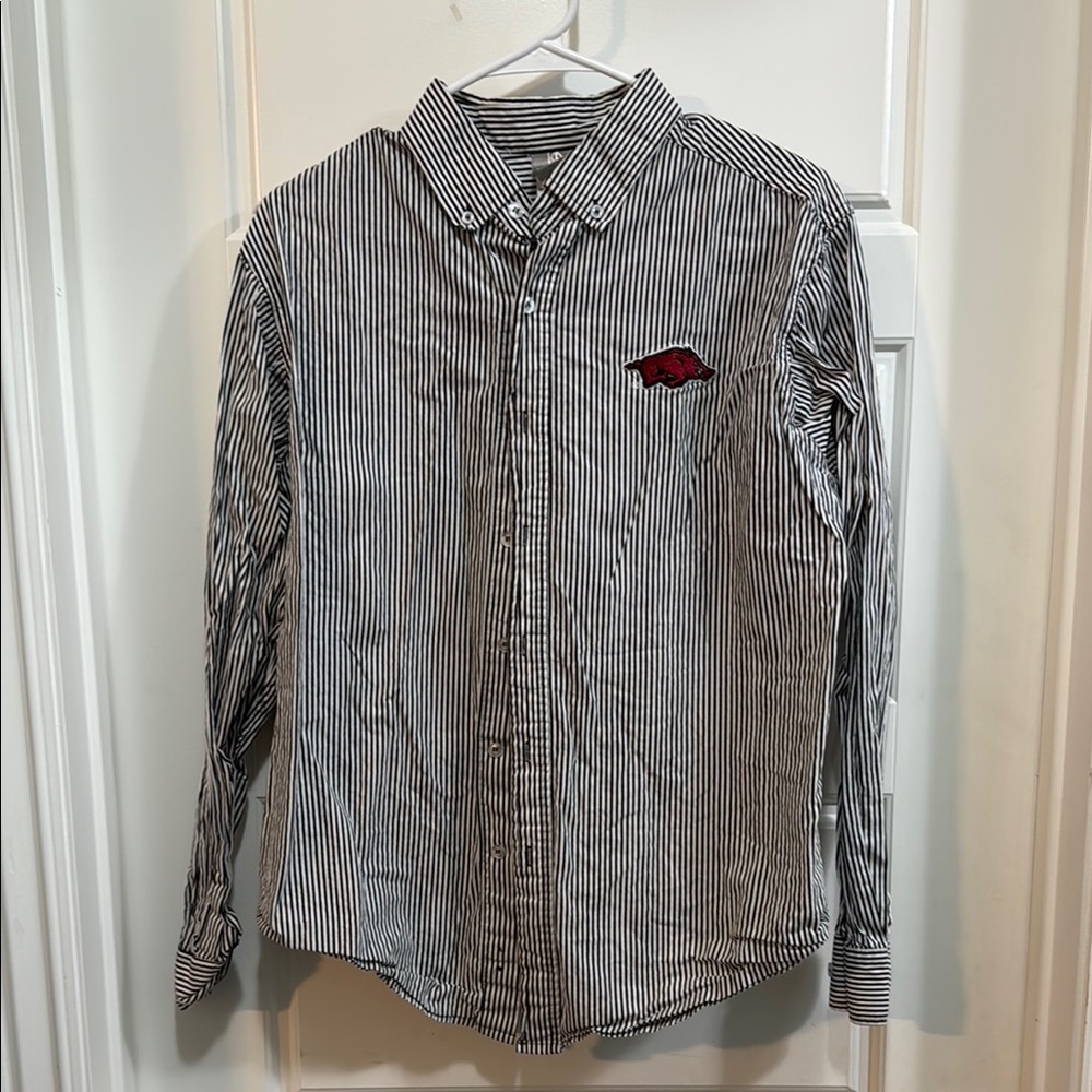 Knights Apparel Black and White Casual Button Down Shirt